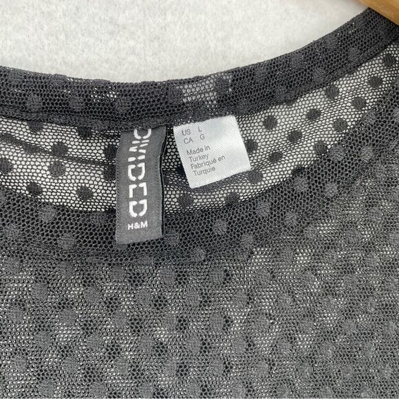 -H&M Divided Women’s Sheer Long Sleeve Tops M/L - Picture 7 of 10